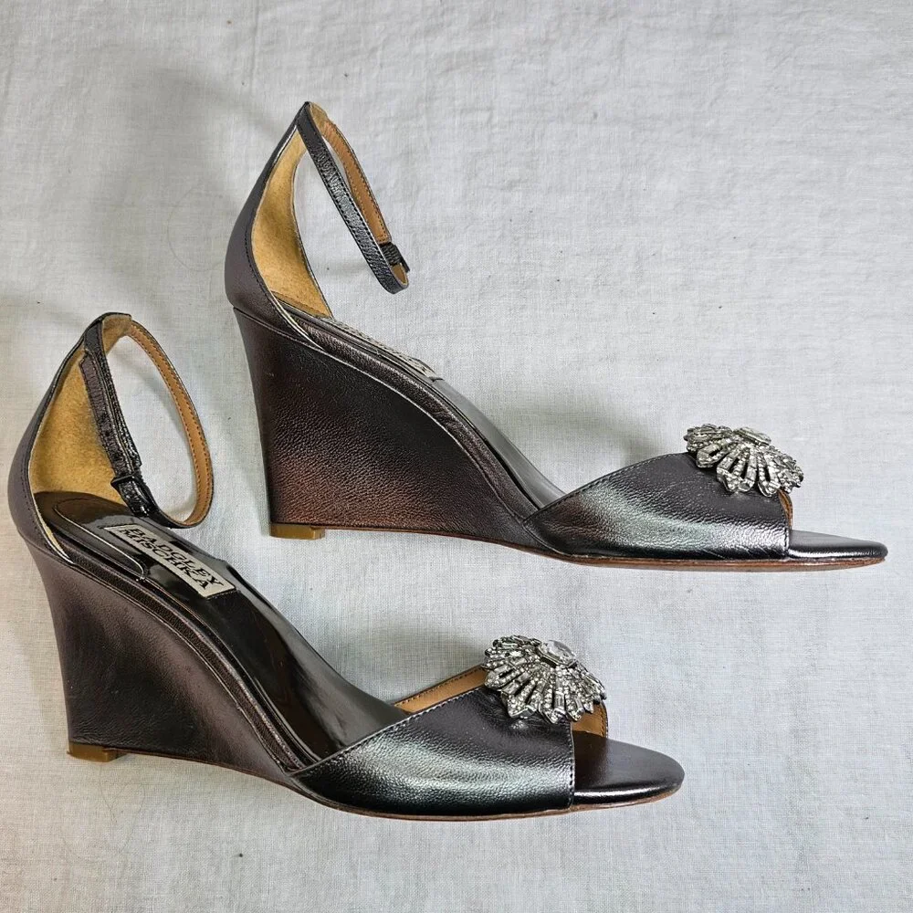 Badgley Mischka Leather Open Toe 3.25
